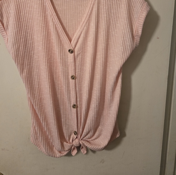 No Boundaries V Neck Button Up Shirt - Picture 2 of 5